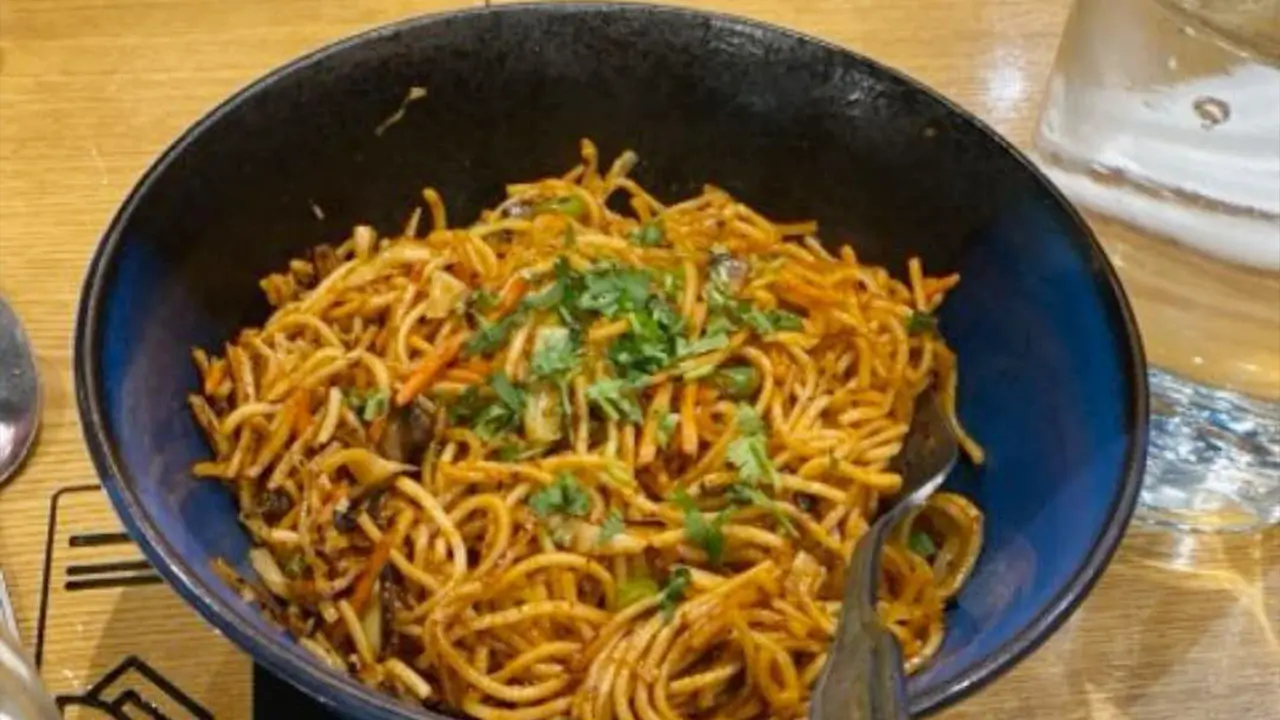 Pangat-Indian-cuisine-restaurant-Schezwan-Noodle-Brooklyn Schezwan noodles from Pangat, an Indian cuisine restaurant in Brooklyn